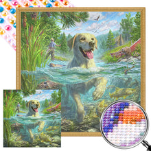 Load image into Gallery viewer, Labrador Dog Swimming 40*40CM(Picture) Full AB Round Drill Diamond Painting
