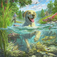 Load image into Gallery viewer, Labrador Dog Swimming 40*40CM(Picture) Full AB Round Drill Diamond Painting
