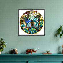 Load image into Gallery viewer, Glass Painting - Butterfly 30*30CM(Canvas) Full Round Drill Diamond Painting

