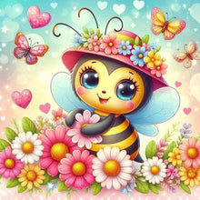 Load image into Gallery viewer, Flower Bee 30*30CM(Canvas) Full Round Drill Diamond Painting

