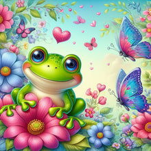 Load image into Gallery viewer, Flower Frog 30*30CM(Canvas) Full Round Drill Diamond Painting
