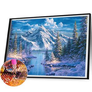Woods Snow Mountain 50*40CM(Canvas) Full Square Drill Diamond Painting