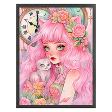 Load image into Gallery viewer, Girl And Cat - 45*60CM 11CT Stamped Cross Stitch

