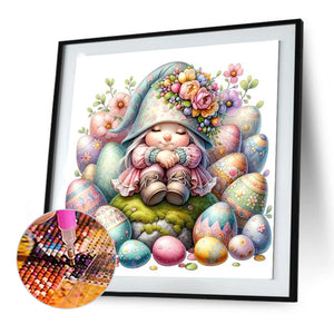 Goblin Girl On Easter Egg 30*30CM(Canvas) Full Round Drill Diamond Painting