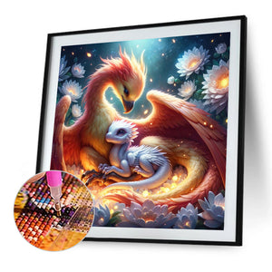 Phoenix And Dragon 40*40CM(Canvas) Full Round Drill Diamond Painting