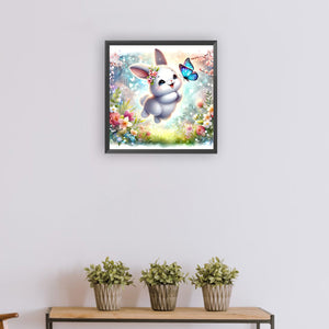 Rabbit And Butterfly 30*30CM(Canvas) Full Round Drill Diamond Painting