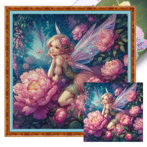 Rose Butterfly Fairy - 40*40CM 11CT Stamped Cross Stitch