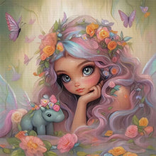 Load image into Gallery viewer, Butterfly Girl - 50*50CM 14CT Stamped Cross Stitch
