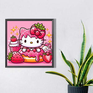 Hello Kitty 30*30CM(Canvas) Full Square Drill Diamond Painting