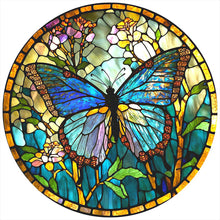 Load image into Gallery viewer, Glass Painting - Butterfly 40*40CM(Canvas) Full Round Drill Diamond Painting
