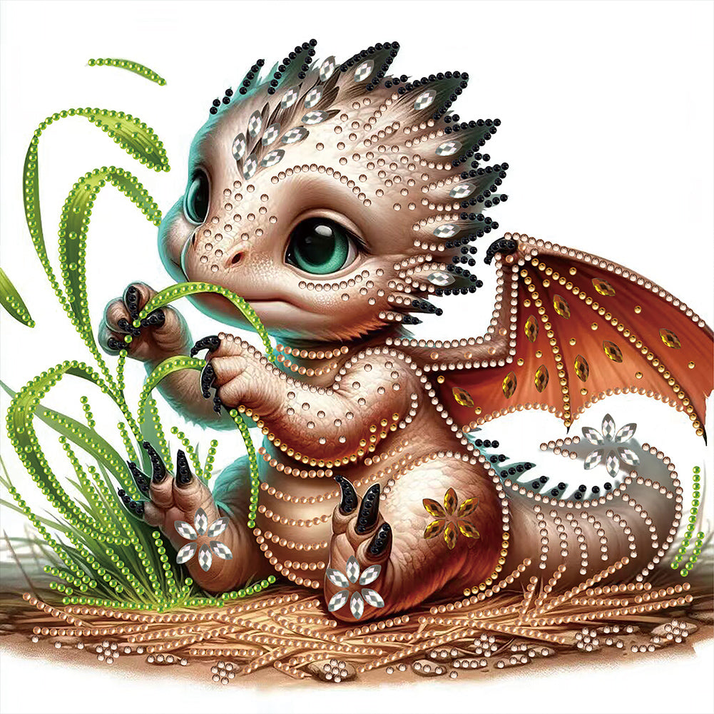 Little Flying Dragon 30*30CM(Canvas) Partial Special Shaped Drill Diamond Painting