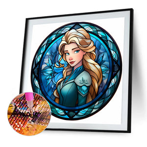 Glass Painting - Disney Princess-Princess Anna 40*40CM(Picture) Full AB Round Drill Diamond Painting