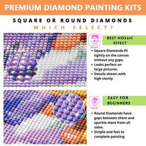 Glass Painting - Disney Princess-Princess Diana 40*40CM(Picture) Full AB Round Drill Diamond Painting