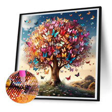 Load image into Gallery viewer, Colorful Butterfly Sacred Tree 30*30CM(Canvas) Full Round Drill Diamond Painting
