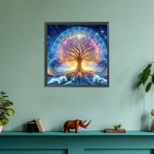 Load image into Gallery viewer, Beautiful Starry Sky Sacred Tree 30*30CM(Canvas) Full Round Drill Diamond Painting

