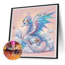 Load image into Gallery viewer, Colorful Feather Silver Dragon 30*30CM(Canvas) Partial Special Shaped Drill Diamond Painting
