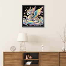 Load image into Gallery viewer, Colorful Feather Golden Dragon 30*30CM(Canvas) Partial Special Shaped Drill Diamond Painting
