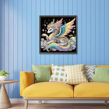 Load image into Gallery viewer, Colorful Feather Golden Dragon 30*30CM(Canvas) Partial Special Shaped Drill Diamond Painting
