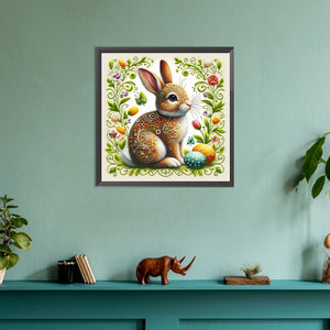 Embroidery Easter Egg Rabbit 30*30CM(Canvas) Full Round Drill Diamond Painting