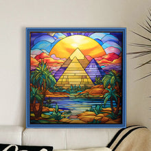 Load image into Gallery viewer, Glass Painting-Great Pyramid Of Giza, Egypt - 50*50CM 11CT Stamped Cross Stitch
