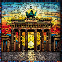 Load image into Gallery viewer, Glass Painting-Brandenburg Gate, Germany - 50*50CM 11CT Stamped Cross Stitch
