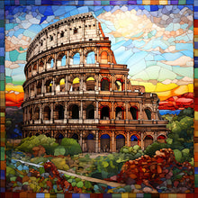 Load image into Gallery viewer, Glass Painting-Colosseum - 50*50CM 11CT Stamped Cross Stitch
