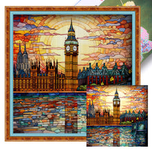 Load image into Gallery viewer, Glass Painting-British Big Ben - 50*50CM 11CT Stamped Cross Stitch
