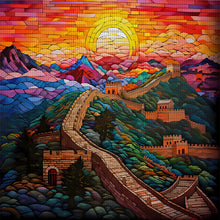 Load image into Gallery viewer, Glass Painting-Great Wall Of China - 50*50CM 11CT Stamped Cross Stitch
