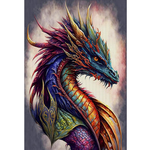 Retro Poster - Dragon Reading A Book - 40*60CM 11CT Stamped Cross Stitch