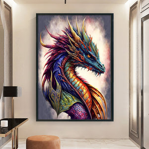 Retro Poster - Dragon Reading A Book - 40*60CM 11CT Stamped Cross Stitch