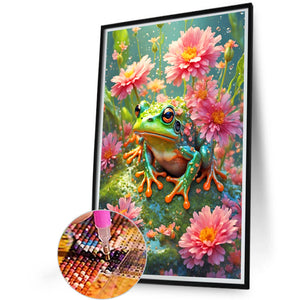 Flower And Frog 40*60CM(Canvas) Full Round Drill Diamond Painting