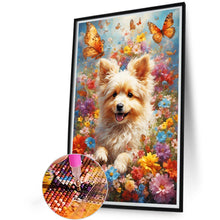 Load image into Gallery viewer, Flowers And Dogs 40*60CM(Canvas) Full Round Drill Diamond Painting
