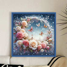 Load image into Gallery viewer, Rose Butterfly - 40*40CM 18CT Stamped Cross Stitch
