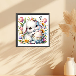 Lop-Eared Rabbit And Easter Eggs 30*30CM(Canvas) Full Round Drill Diamond Painting