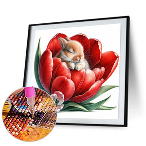Budding Rabbit 30*30CM(Canvas) Full Round Drill Diamond Painting