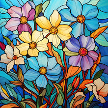Load image into Gallery viewer, Glass Painting Colorful Daffodils 30*30CM(Canvas) Full Round Drill Diamond Painting
