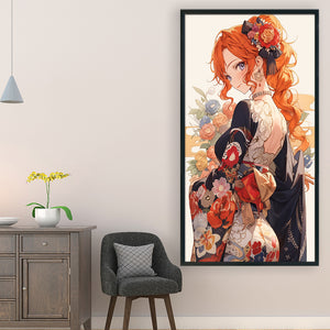 Japanese Style Girl - 40*70CM 11CT Stamped Cross Stitch