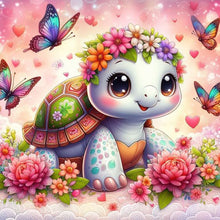 Load image into Gallery viewer, Butterfly And Cute Little Tortoise 30*30CM(Canvas) Full Round Drill Diamond Painting
