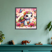 Load image into Gallery viewer, Butterfly And Cute Little Tortoise 30*30CM(Canvas) Full Round Drill Diamond Painting
