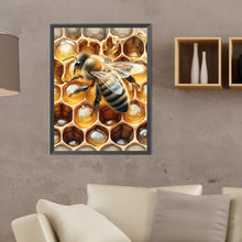 Load image into Gallery viewer, Flower Bee 30*40CM(Canvas) Full Round Drill Diamond Painting
