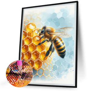 Flower Bee 30*40CM(Canvas) Full Round Drill Diamond Painting