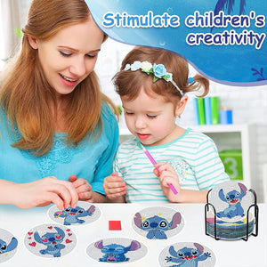 8 Pcs Stitch Diamond Art Coasters With Holder Diamond Art Painting Coasters Kits