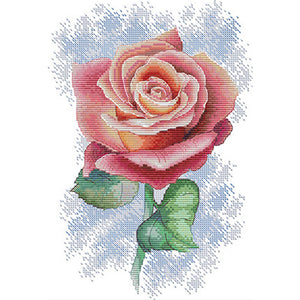 Pink Rose - 23*33CM 14CT Stamped Cross Stitch(Joy Sunday)