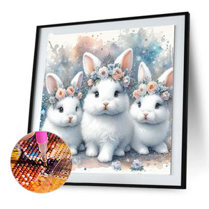 Three Rabbits 30*30CM(Canvas) Full Round Drill Diamond Painting