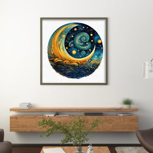 Moon Starry Sky - 50*50CM 11CT Stamped Cross Stitch