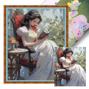 Girl Reading Book - 40*50CM 11CT Stamped Cross Stitch