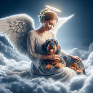 Angel And Dog 30*30CM(Canvas) Full Round Drill Diamond Painting