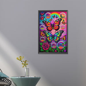 Garden Bubble Butterfly 40*60CM(Picture) Full AB Round Drill Diamond Painting
