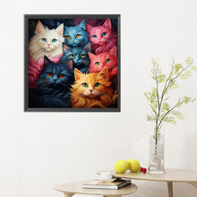 Load image into Gallery viewer, Multi Color Cat 30*30CM(Canvas) Full Round Drill Diamond Painting
