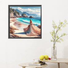 Load image into Gallery viewer, Beach Waves Girl 30*30CM(Canvas) Full Round Drill Diamond Painting
